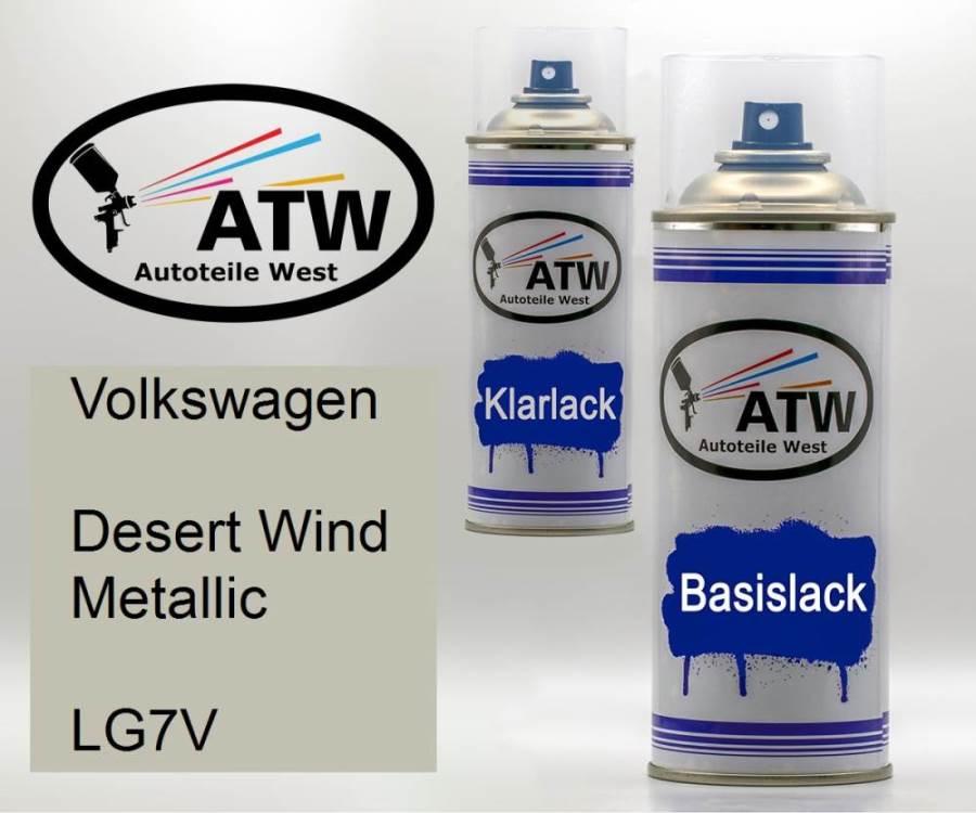 Volkswagen, Desert Wind Metallic, LG7V: 400ml Sprühdose + 400ml Klarlack - Set, von ATW Autoteile West.